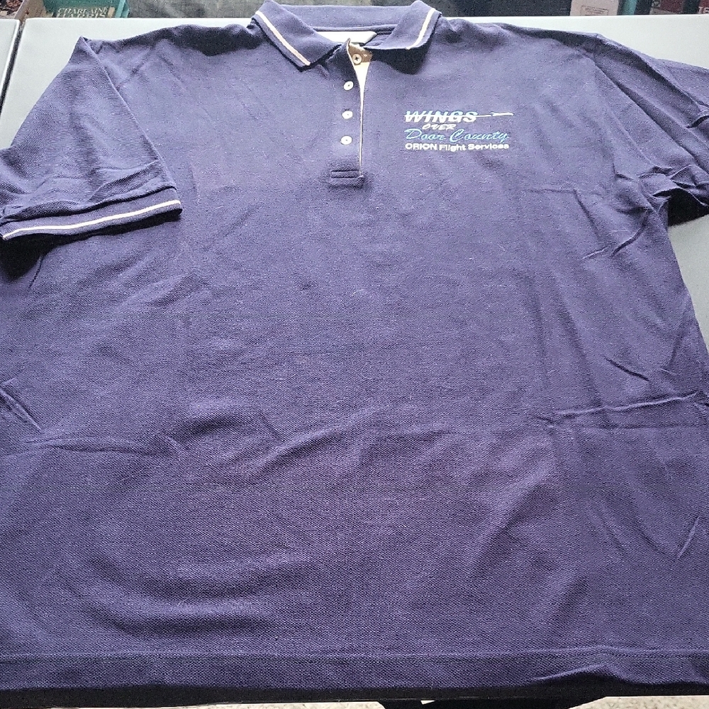 Vintage Outer Banks Wings Over Door County Men's Classic Navy Polo Shirt